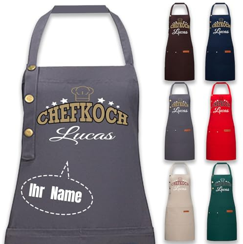 Generisch Schürze Personalisiert Kochschürze Mit Namen Herren Damen,Grillschürze Für Männer,Küchenschürze Damen,Chef Geschenke