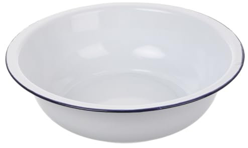 Garneck Emaille-becken Rund Für Küche Als Waschschüssel Salatschale Servierplatte Metall Retro-design Geeignet Für Gemüsewaschen Und Mischen