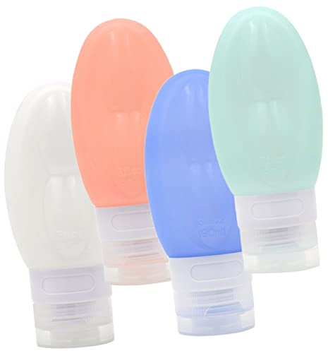 FRCOLOR 4pcs Silicone Travel Bottles Squeezable Lotion Container for Toiletries for Packing Shampoo Soap The Go