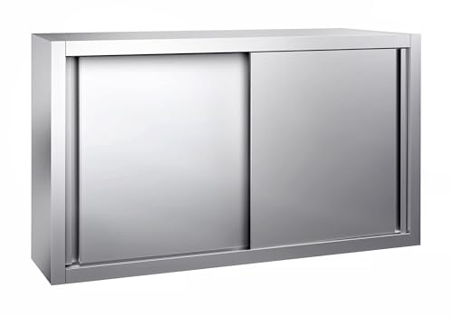 Ristoattrezzature - Pensile in acciaio inox 200x40x65h cm con 2 porte scorrevoli