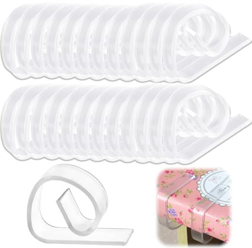 Vimmvid 25 Stück 4.6 * 3.5cm Transparent Tischdeckenklammern Set, Tischklammern für Dicke Tische, Durchsichtige Tischdecke Tischtuchklammern Tablecloth Clips für Weihnachten Hochzeit Picknick