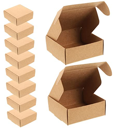 ZUNOXAZ 15 Stück Kraftpapier Geschenkbox mit Herzloch Handgefertigte Pralinen Verpackungskiste Robust und Vintage Stil für Hochzeitsfeier und Restaurants