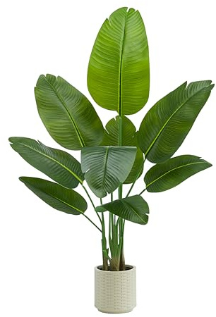 TNGGNT Artificial Bird of Paradise Plant 4FT - Realistic Faux Banana Plants | Ideal Indoor Plant for Home and Office, Lifelike Greenery, Fake Plant Alternative with Natural Leaves, Tropical Style