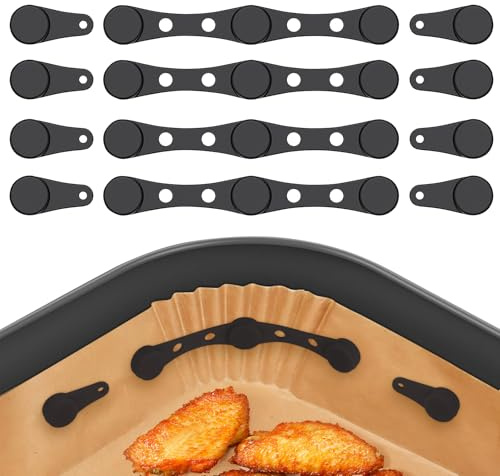4 uppsättningar magneter för Airfryer bakpapper, varmluftsfritös magnetspännen, Air Fryer magnetiska silikonspännen tål höga temperaturer, luftfryer tillbehör för fixering pergamentpapper