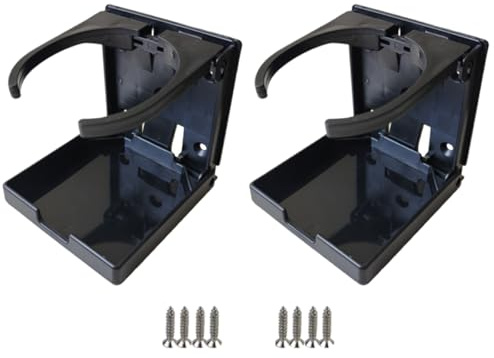 InYoHui 2pcs Car Cup Holder Adjustable Folding Wall Mounted 60-100mm | 2 folding cup holders, 60-100mm. ABS plastic, steel hardware. UV-stabilised, corrosion resistant. Screws included