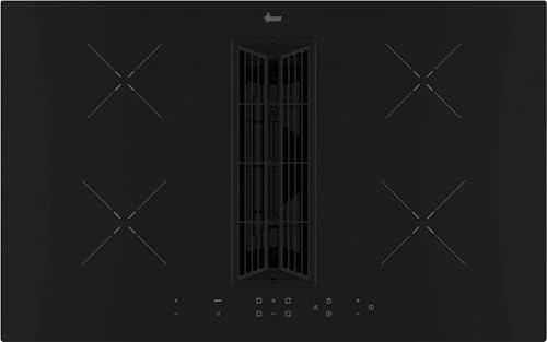 HIH8ICF - Piano cottura induzuine 4 fuochi, con cappa integrata, Nero