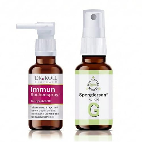 Spenglersan Kolloid G 50ml & Immun Rachenspray von Dr. Koll 20ml BUNDLE | Starkes Set für das Immunsystem, ganzheitliche Unterstützung bei Infekten & Erkältung, Made In Germany