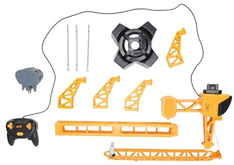 Vroomoto DIY-Baukran-Bausatz, Ferngesteuertes Bauspielzeug für und Erwachsene, mit 4-Kanal-Turmkran STEM, Lernmodell, Einfache Montage