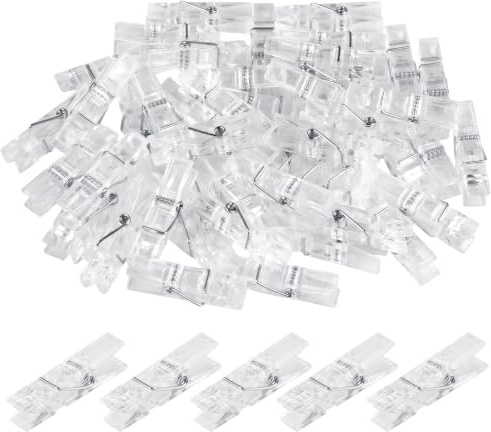50 Pièces Pinces à Linge Transparent, 3,5 cm Pinces de Photo en Plastique | Mini Clips de Photo, avec Boîte de Rangement, pour Vêtements, Artisanat Créatif, Décoration Maison, Projets DIY