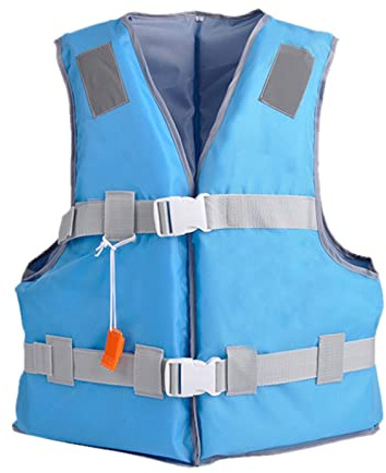 Swim Vest Adult Unisex Swim Jacket with Strap and Whistle Reflective Strips Waterproof Waistcoat Gilet Swimsuit for Pool Summer Beach Holiday