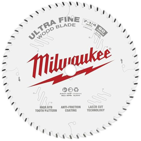 Milwaukee Electric - Hojas de sierra circular B de acabado ultra fino 7-1/4 60T
