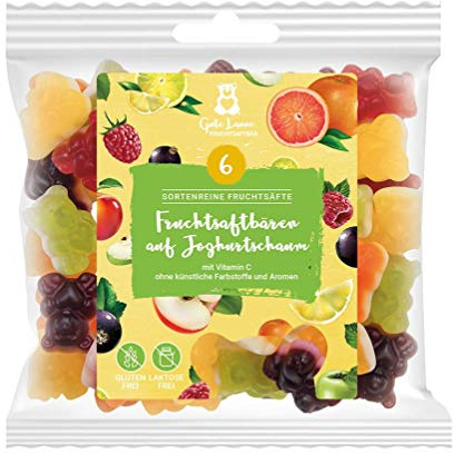 naschlabor x Buen humor zumo de frutas |oso en espuma de yogur| 10% zumos de frutas varietales | Sin colorantes artificiales ni potenciadores del sabor | Sin gluten