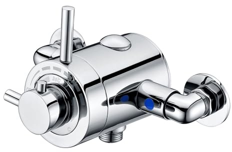 ENKI T95 Modern Thermostatic Shower Valve Concentric Chrome Minimalist Azure