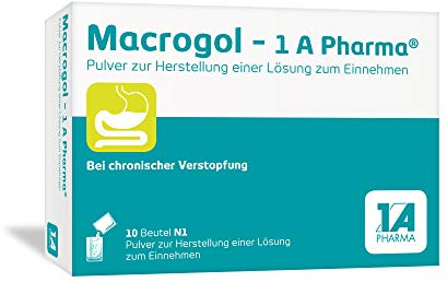 Macrogol - 1 A Pharma® | Brausepulver | Hilfe bei Verstopfung | 10 Stk | Regt die natürliche Darmbewegung an, mit Elektrolyten, wirkt sanft, ohne Gewöhnungseffekt, Erwachsene & Jugendliche ab 12 J.