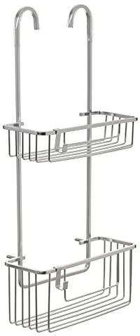 Tatay Cesta de Ducha 28x15,5x56 cm Aluminio Anticorrosión Fácil Instalación | Cesta Ducha | Sin Taladro | Colgador Ducha 2 Alturas Aluminio | Soporta 8 kg | Diseño Moderno | Colgar con Drenaje Eficiente
