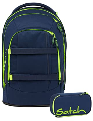 Satch Pack Schulrucksack Set 2tlg. mit Schlamperbox (Toxic Yellow)
