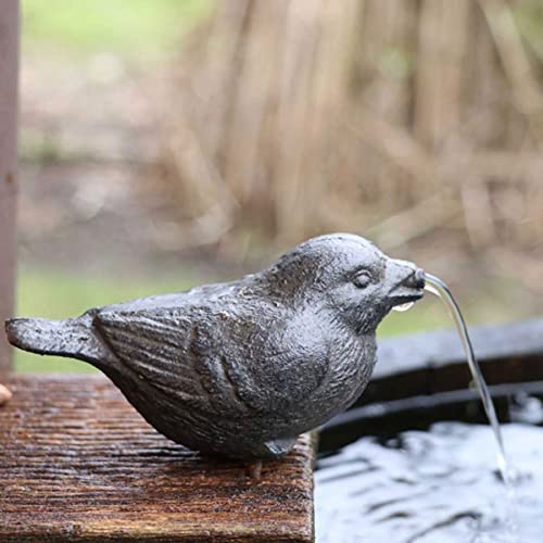 Storm's Gartenzaubereien Wasserspeier Spatz mit Solar- Pumpe, 2 Wahl Gusseisen für Miniteich