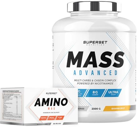 Superset Nutrition | Programme Prise de Masse Débutant - Mass Advanced 2,5kg Banana Split - Amino Max