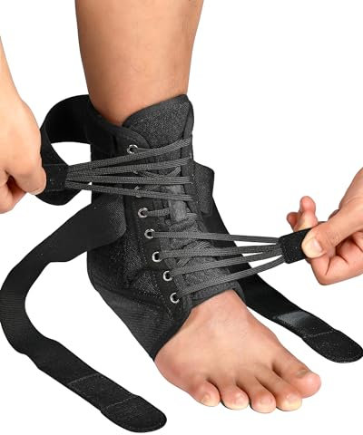 Fitomo Ankle Support for Sprained Ankle, Ligament damage, Weak Ankle, Ankle Brace for Men and Women with Removable Stabilizers for Injury Prevention and Recovery, Suitable for Wearing in Shoes