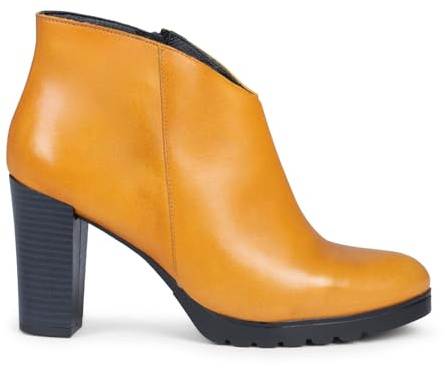 miMaO Classic - Botines de Mujer con tacón Alto, Mostaza EU 36