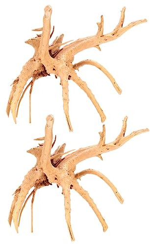 FRCOLOR 2pcs Fish Tank Wood Crafts Plant Stump Driftwood Ornament Rhododendron Root Aquarium Wood Decoration Small Branch Reptile Branch Miniature Landscape Decor