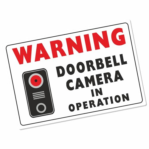 1 x MG2 Sign CCTV Doorbell Camera Sticker External Landscape Recording in Operation 24hr Security Warning Vinyl Door Bell Video Label 90x60mm