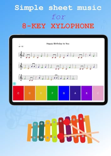 Simple Sheet Music for 8-key Xylophone