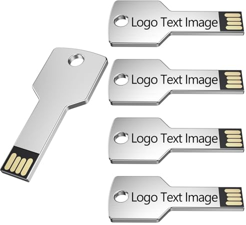 4GB Memoria USB Forma de Llave 50 Piezas Pendrive Uflatek Personalizada USB 2.0 Pen Drive Plata Memorias Flash Drive