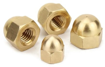 Kupfer-Eichelmutter DIN1587 M3 M4 M5M6 M8 M10 M12 M16 M18 Sechskantmuttern mit Messingkappe Dekorative Kuppelkopfabdeckung Halbkreis-Eichelmutter(M12 (1pcs))