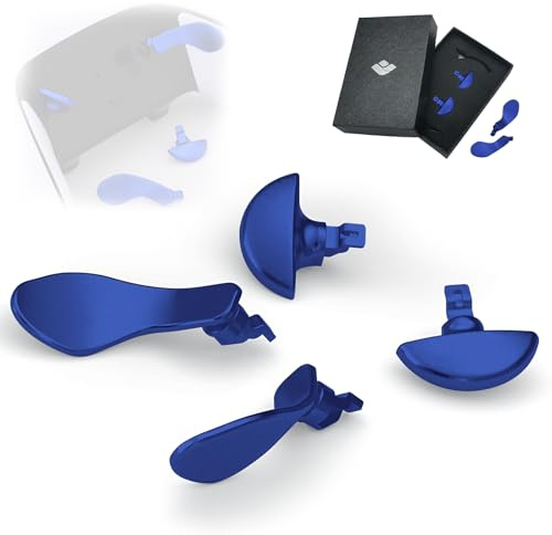 KD.FLY Metal Back Paddles for PS5 Edge Controller, 4PCS Back Buttons Replacement Parts Accessories for PS5 Dual Sense Edge Game Wireless Controller, Blue