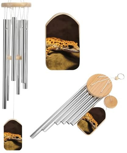 Windspiel mit Leoparden-Motiv für draußen, einzigartige Aluminiumröhren, Gedenk-Windglocke, groß, tiefer Ton, Windspiel für Terrasse, Garten, Dekoration, Geschenk für Mutter, Frauen, Nachbarn
