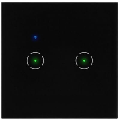 Miratic Interruttore intelligente Tuya Smart Home – Interruttore a parete doppio incasso con telecomando tramite app compatibile con Alexa e Google Home (nero)