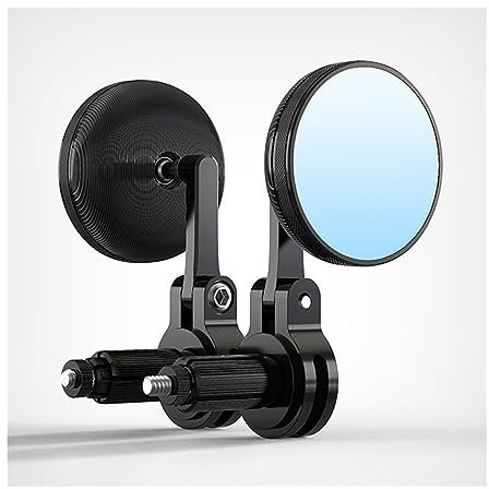 Lenkerendenspiegel Motorrad-Rückspiegel Retro Rund Blendfrei Seitenspiegel Universell Für 16–18 Mm Griff