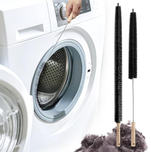 Teiniuby Dryer Vent Cleaner Brush Set, Trap and Duct Lint Brush Remover | 29.52 in and 27.55 in Flexible Lint Brushes for Dryer Deep Cleaning to Remove Pet Hair & Lint, Refrigerator Coil Cleaning