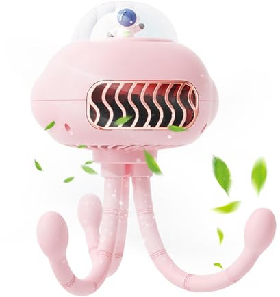 Ventilador De Cochecito Para Bebé - Refrigeración Portátil Recargable, Mini Trípode Flexible Con Parámetros De 3 Velocidades | Carga USB Silenciador Circulador De Aire Para Cama De Li