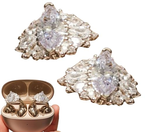 Bijoux pour Écouteurs À Clip,Clip pour Écouteurs en Forme De Nœud avec Strass | Accessoires Élégants pour Écouteurs Ouverts en Voyage Extérieur Maison Déplacement