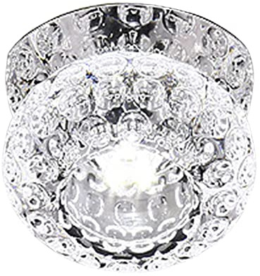 GLETSF Foco Empotrable Led De Cristal con Borde Deflector, Foco Led De Colores, Foco Redondo De Cristal, Luz Diurna, Ideal para Sala De Estar, Cocina, Dormitorio Y Pasillo.-White Light-3W