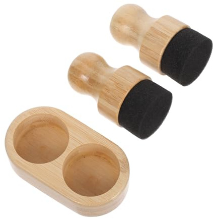 Yardenfun Cutting Board Oil Wax Applicator Set round Handle, Food Grade Mineral Oil Brush for Wooden Surface Care, Utensil and Chopping Board Maintenance with Dual Base