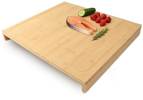 BAMOTTO CRAFTBAMBOO 19.7x22 Inch Large Bamboo Cutting Board Stovetop Cover