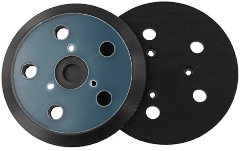 Almohadilla de repuesto para lijadora orbital de goma, 5 pulgadas (125 mm), diseño de 5 agujeros compatible con lijadoras orbital aleatorias Porter-Cable 333/332/334/333VS, juego de 2 piezas