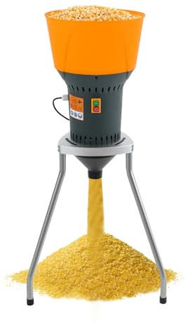 Macinino elettrico per grano a secco, macina per cereali, imbuto e motore in rame per azienda agricola domestica (arancione, 50 l)