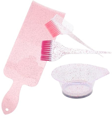 MALUGOGO Juego de cuencos para teñir el cabello, diseño único, agarre cómodo, material de polipropileno, juego de pinceles para el color del cabello, uso doméstico, cepillo de un lado, otro peine