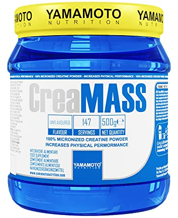 Yamamoto Nutrition CreaMASS integratore alimentare, Polvere, che apporta 100% creatina monoidrato gusto Neutro 500 g