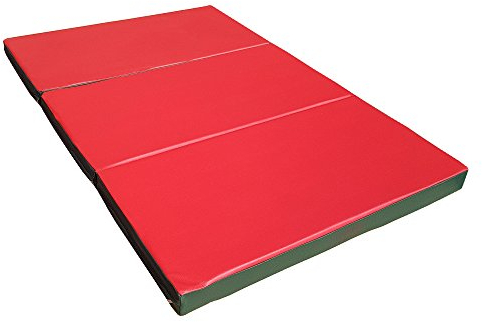 NIRO SPORT Materassino di Caduta 150 x 100 x 8 cm Pieghevole Tappetino da Allenamento Tappetino da Ginnastica per Esercizi Fitness Stuoia Sportiva Gym Mat Impermeabile - Rosso/Verde