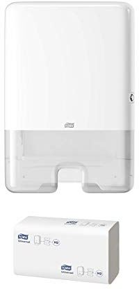 Tork Xpress Spender für Multifold Papierhandtücher 552000, Elevation Design - H2 Handtuchspender für Falthandtücher zur Einzeltuchentnahme, schlankes Design, weiß (Weiß, Spender + 230 Tücher)