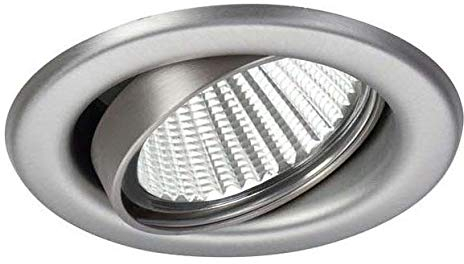 Brumberg LED Einbaustrahler-Set BB09 inkl. Konverter, IP20, rund, 230V, 6W 3000K 640lm 38°, schwenkbar 25°, Edelstahl
