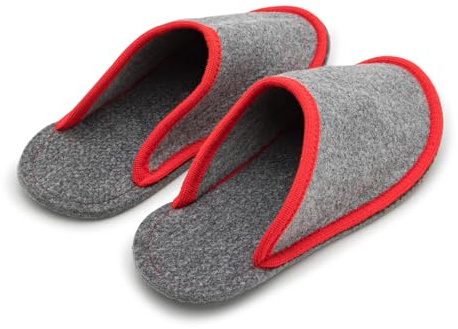 Pantoffelmann Filzpantoffeln mit ABS-Gummisohle I Rot I Größe 40–43 I Atmungsaktive & warme Hausschuhe aus 30 % Wolle I Rutschfeste & bequeme Filzhausschuhe für Damen & Herren