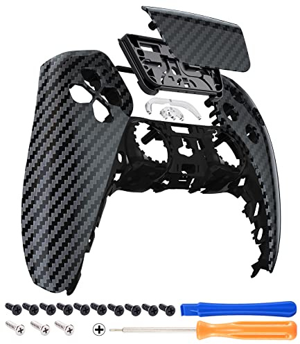eXtremeRate Graphite Carbon Fiber Pattern Touchpad Front Housing Shell for PS5 Controller, Shell for PS5 Controller, Custom Touch Pad Cover Faceplate for PlayStation 5 Controller