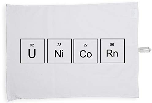 Hippowarehouse Unicorn elements periodic table Tea Towel Eco Printed Dish Cloth Kitchen accessory 50cmx70cm 100% Cotton