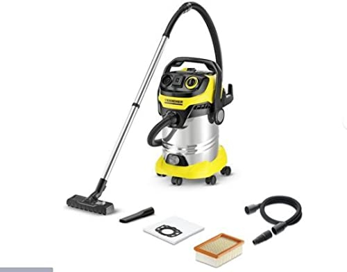 Karcher Wet/Dry Vacuum WD 6 HP V-30/8/35/T Aspiradora húmeda/Seca-Tanque de Acero Inoxidable de 30 L-1300 W (Enchufe portátil y función de soplado), Estándar
